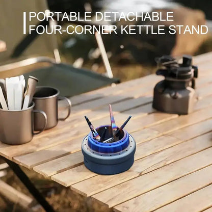 Portable Alcohol Stove Internal Bracket Stainless Steel Detachable Four-corner Kettle Bracket Outdoor Camping Accessories