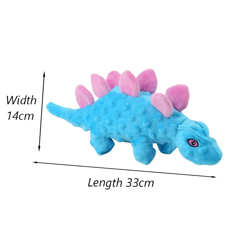 Pet Dog Squeaky Plush Dinosaur Toys Interactive Dog Indestructible Toys Plush Stuffing Pet Supplies Small Dog Chew Molar Toys