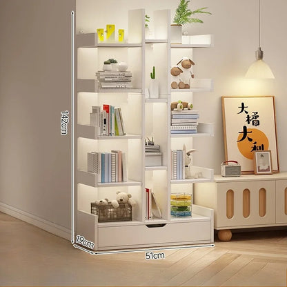 Living Room Bookshelf Solid Wood Cabinet Office Simple Of Modern Book Shelf Multi-Level Floor Standing Storage Rack Bookshelves