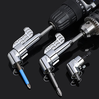 Right Angle Drill Attachment,105 Degree Right Angle Drill Bit Adapter,Angled Screwdriver for Tight Space (LONG&SHORT)-Silver