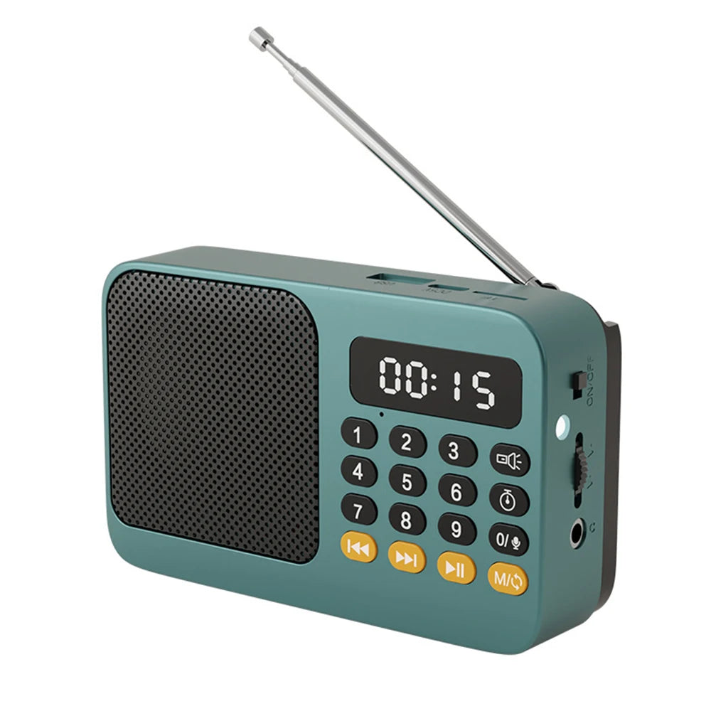 Handheld Rechargeable Digital FM USB TF MP3 Player Portable Radio Music Player Speaker Devices Supplies With LED Display Radio