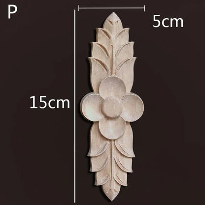 Wooden Furniture Appliques Luxury Living Room Decoration Home Decor Antique Onlays Mouldings Unique Natural Floral Wood Carved