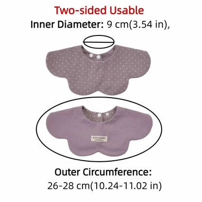 Easy To Wear Cartoon Baby Feeding Bib Two-sided Usable Cotton Baby Drool Bib Absorbent Washable Cute Saliva Towel Newborn Care