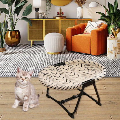 Elevated Pet Bed Folding Iron Frame Puppy Bedding with Storage Bag for Small Dogs and Cats Home Use
