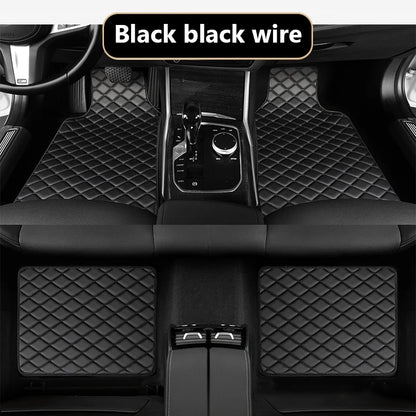 SEAMETAL Car Floor Mats PU Waterproof Foot Pads 4Pcs Universal Auto Carpet Interior Floor Mat Anti Scratch Feet Pads Cushion