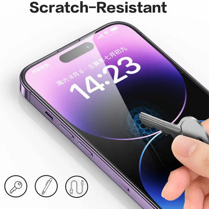 Gehärtetes Glas für iPhone 14 Pro, 15, 16, 17, 13, 12, 11 Pro Max, Displayschutzfolie für iPhone 15 Pro, Glimmerglas für iPhone 13, 14 Pro