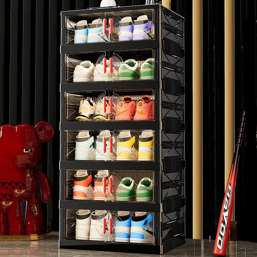 Living Room Shoe Cabinet Multilayer Storage Storage Folding Large Capacity Shelves Household Snack Cabinet Furniture