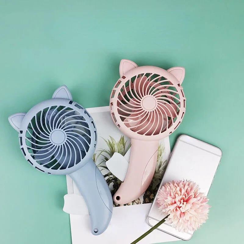 Portable Handheld Fan Handheld Pressure Fan Mini Portable Fan No Battery Household Cute Fan Cooling Cartoon Handheld Fan