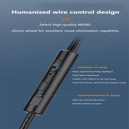 In Ear Stereo Earphone For iPhone Xiaomi Huawei Android Noise Canceling Design Running Gaming Audio Accessories Heavy Bass Sound