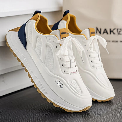 Men Shoes Fashion Male Shoes ﻿ Green Thick Sole Platform Wave Shoes Student Sneakers Increase Height Men Walking Shoes