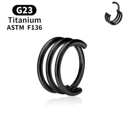 ASTM F136 Titanium 16G Hinged Nose Ring CZ Septum Clicker Cartilage Hoop Earrings Tragus Rook Daith Conch Helix Piercing Jewelry