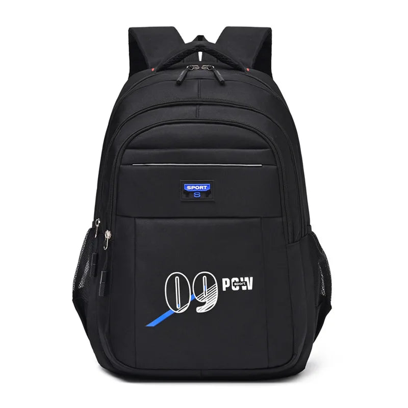 Backpack Men's Simple Large Capacity Junior High School Student School Bag Outing Travel Computer Double Shoulder Bags On Sale