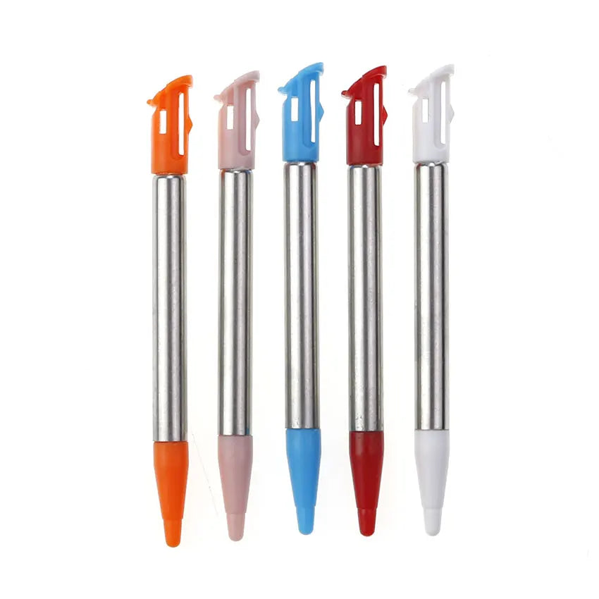 JCD 10pcs For New 2DSLL 2DSXL Game Console Plastic & Metal Telescopic Stylus Touch Screen Pen For New 2DS LL XL