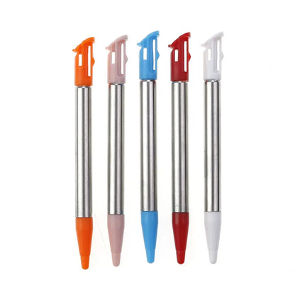 JCD 10pcs For New 2DSLL 2DSXL Game Console Plastic & Metal Telescopic Stylus Touch Screen Pen For New 2DS LL XL