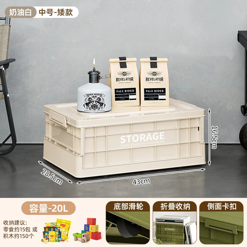 Foldable Storage Box - Extra Large Capacity Collapsible Organizer for Clothes, Toys & Household Items, Portable Logistics Bin wi
