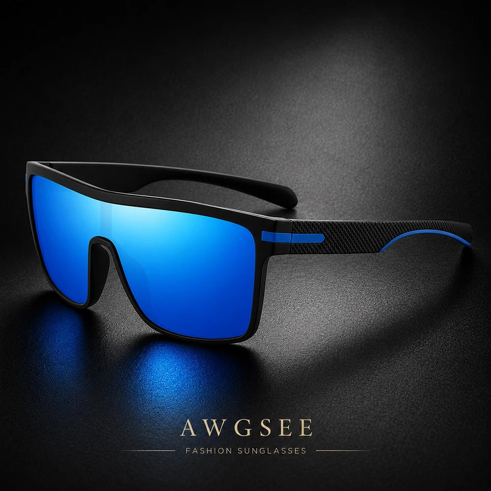 Oversized Square Sunglasses Men Women Monolithic Lens Anti Glare UV400 Driving Shades Outdoor Sport Vacation Fashion Sun Glasses