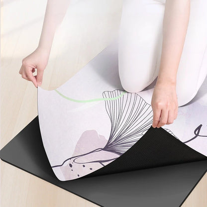 1.5mm Suede Fabric Natural Rubber Yoga Mat Wear Resistance Yoga Towel Portable Fitness Mat Foldable Anti-slip Yoga Mat