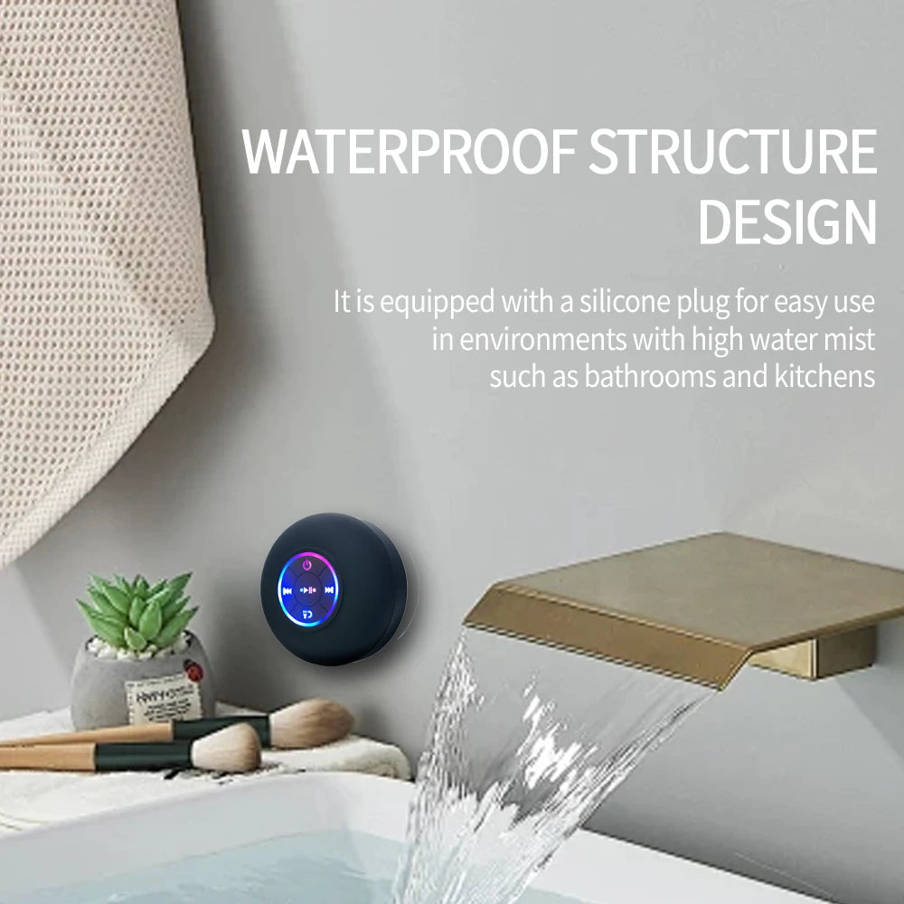 Portable Wireless Bluetooth Speaker IPX4 Waterproof Loudspeaker Outdoor Sports Bathroom Large Suction Cup Mini Stereo Sound Box