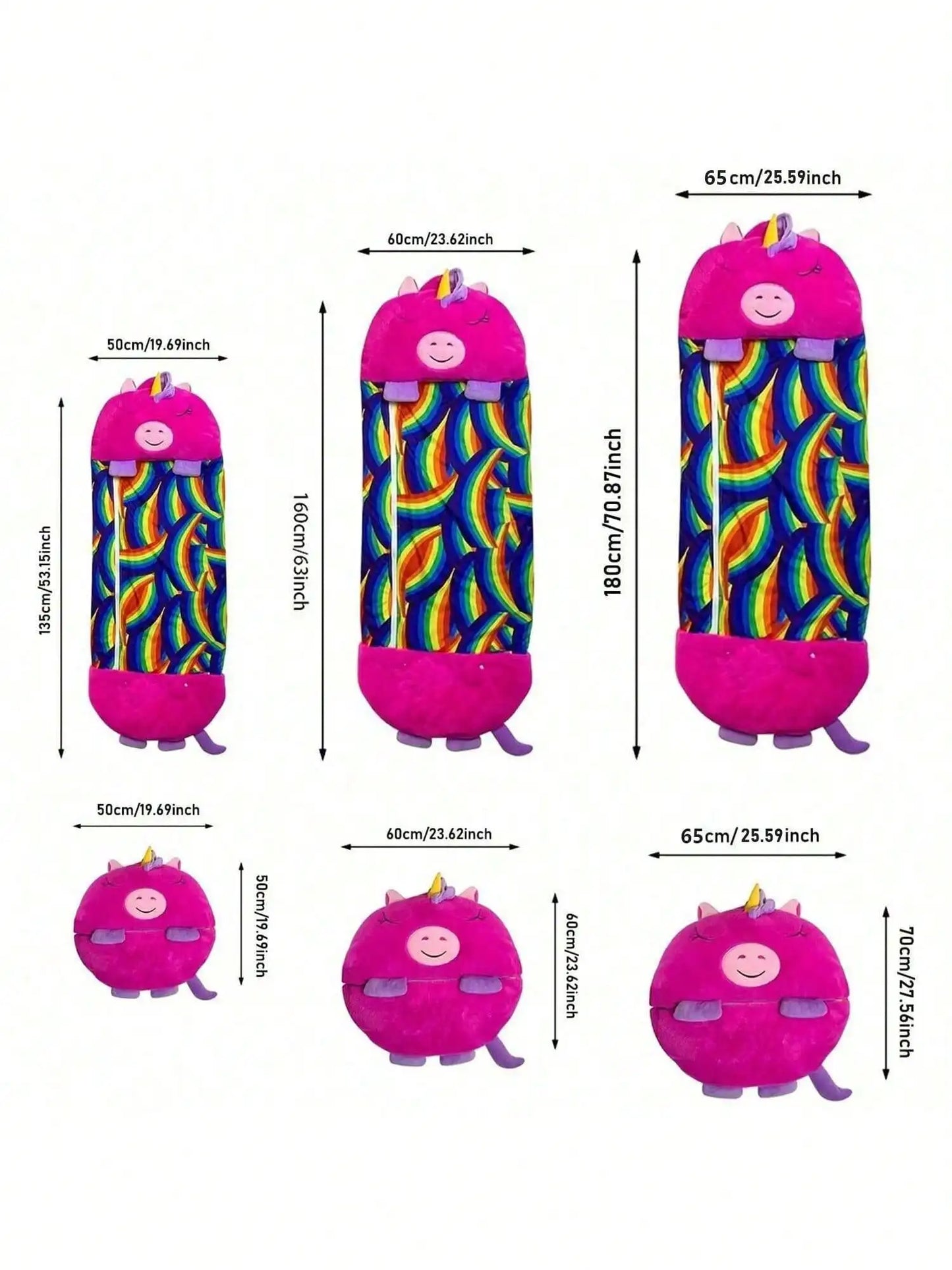 Children's Cartoon Sleeping Bag Kids Animal Soft Lazy Sleepsacks Baby Plush Doll Pillow Sleep Sack for Boys Girls Birthday Gift