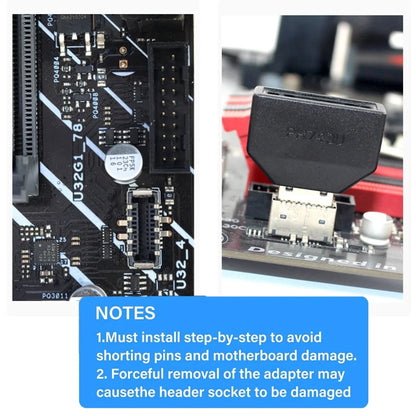 Motherboard USB 3.1 Type-E Header to USB 3.0 19/20Pin Adapter Front Panel Converter 5Gbps Data Transfer Plug & Play for Desktops