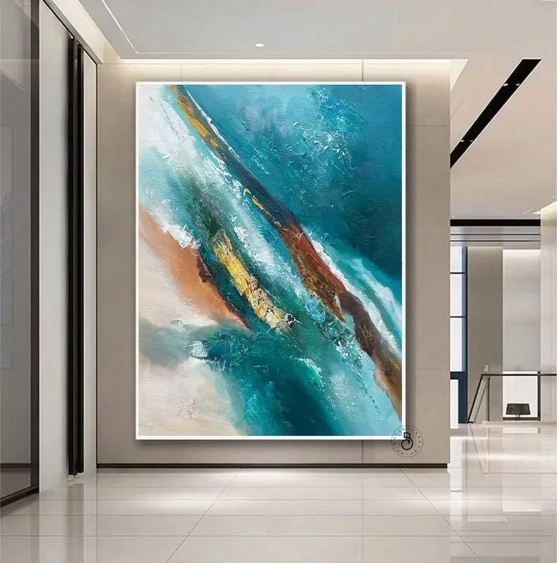 Abstract Texture Oil Painting On Canvas Minimalist Art Large Wall Art Gold Wall Decor Handmade Painting Living Room Decor Gif