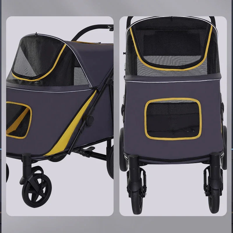 Manufacturing Large Foldable Cat Strollers, Popular Luxury Pet Dog Strollers for Travel