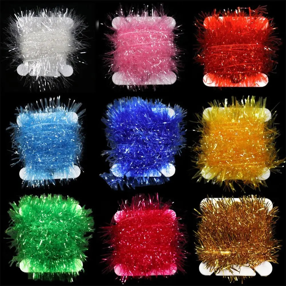 2 Meters / Card Fly Tying Material Sparkle For Nymph Fly Fishing Tinsel Lures Streamer Ice Chenille Fly Tying Thread