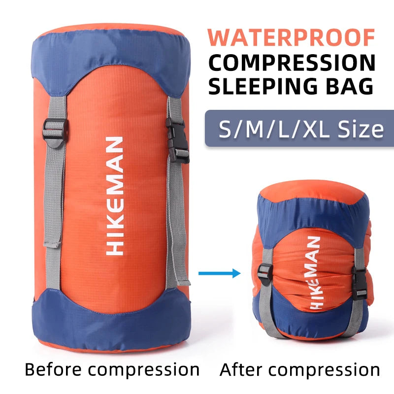 S/M/L/XL Size Waterproof Compression Sleeping Bag Storage Bag Stuff Sack Portable Ultralight Outdoor Hiking Camping Storage Bag