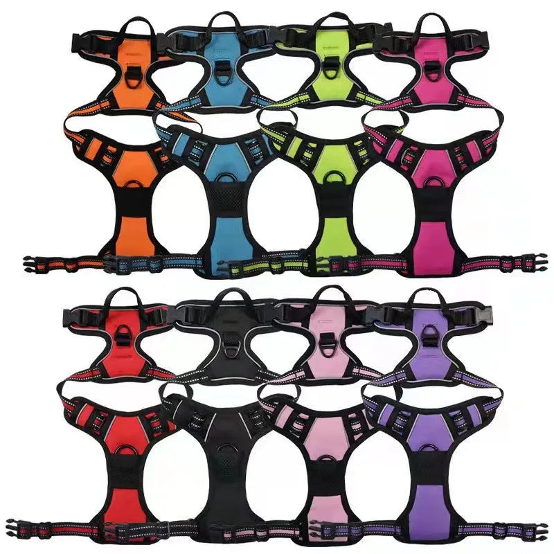 Dog Collars Harness Big Vests Leash Reflective Chest Strap Large Dog Chain Traction Rope Dog Pet Supplies Puppy Accessories