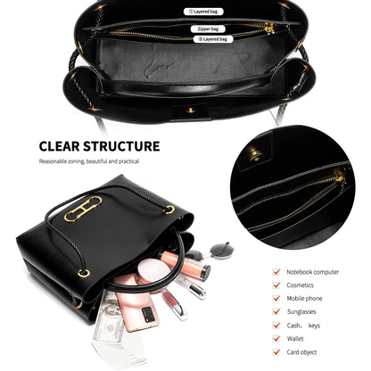 CHCH Women's Tote Bag 2025 New Black Business Women's Bag Dual purpose Shoulder Bag