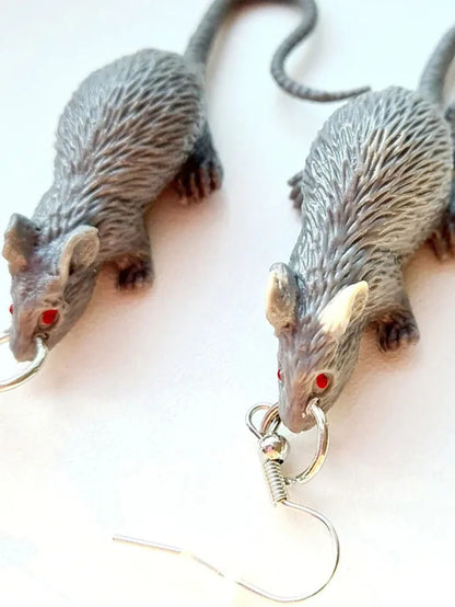Rat earrings   Rodent earrings   realistic earrings    Halloween horror    scares friends