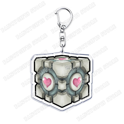 Popular Video Game Keychains for Accessories Bag Glados Aperture Laboratories Science Keyrings Jewelry Gamer Fans Gaming Gifts