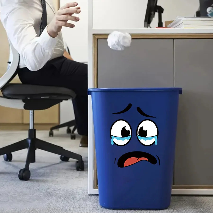 4 sheets/Set Cartoon Face Stickers,Self-Adhesive, Plastic Surface Compatible,Home Decoration Suitable for Trash Can, oilet Decor