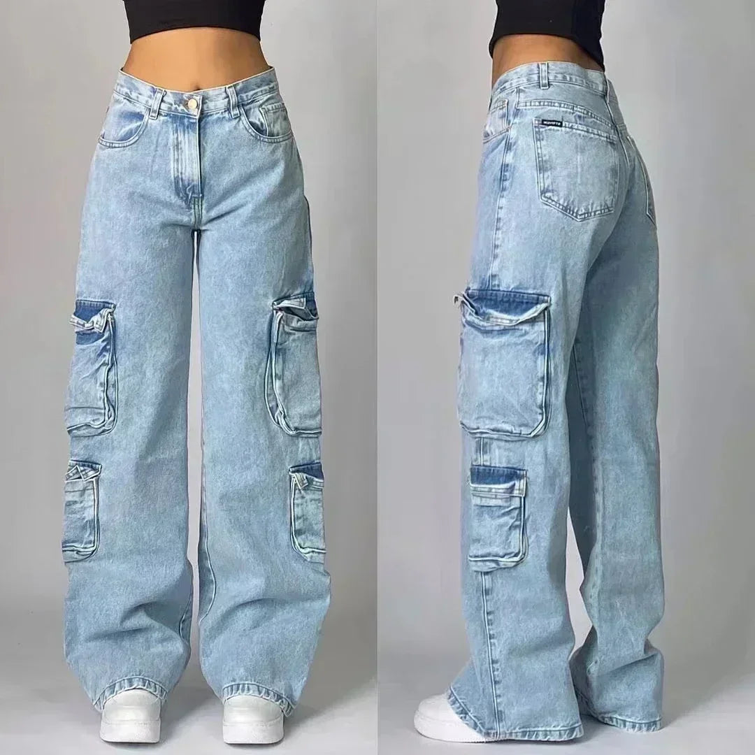 American Fashion Trend Joker Best Sell Special Spot Jeans Women Street Y2K New Punk Oversized Wide-leg Pants Unisex Casual Jeans