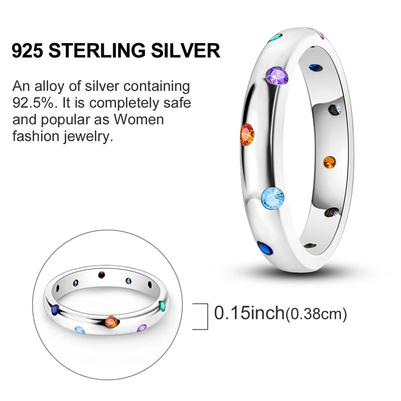 Hot Sale 925 Sterling Silver Ring Eye Plam Frefly Stars Heart Rings For Wedding Women Girls Jewelry Anniversary