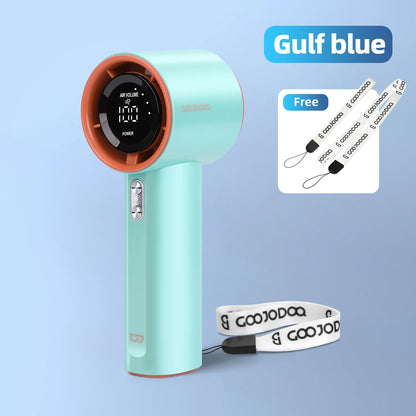 Mini Fan Rechargeable Strong Wind 100 Gear Wind Speed Electric Fan Digital Display Adjustable Turbo Portable Outdoor Handheld