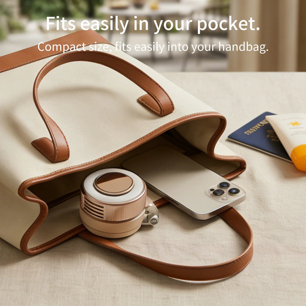 Portable Fan Mini Handheld Rechargeable Bladeless Electric Fan Suitable for Outdoor Ventilation With magnetic attachment