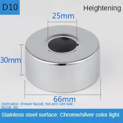 2PCS 1/2"3/4"Faucet Decorative Cover Stainless Steel Water Pipe Connector Heighten Valve Panel Shower Kitchen Faucet Accessories
