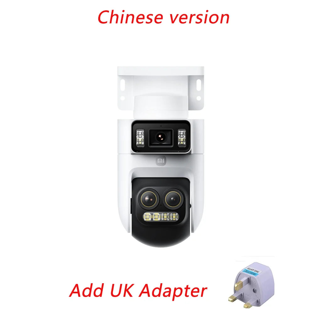 XiaoMi New Smart Outdoor Camera 4 Pro Triple Camera Zoom Edition，360° 5MP 3K，9x Hybrid Zoom，IP66，Chinese Version With Adapter