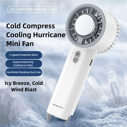 TINSOL Ice-cooling high-speed handheld fan 5200mAh portable mini fan, suitable for travel, camping, and outdoors