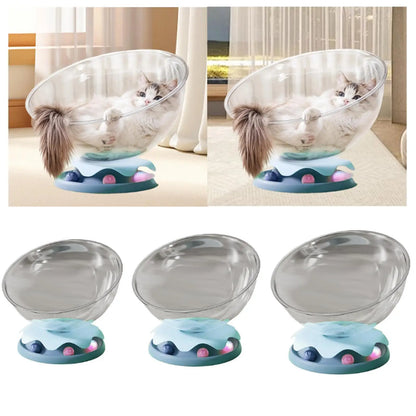 Space Capsule Cat Bed Activity Center Breathable Universal Transparent Stable Pet Supplies Hammock for Indoor Cats Kitten