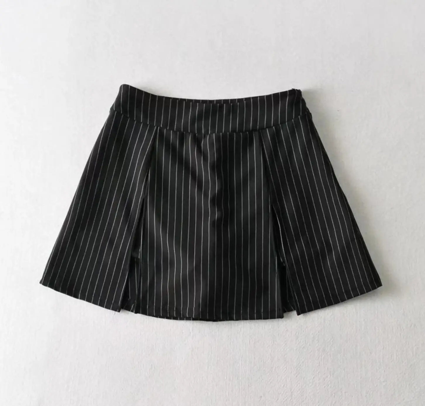 Women High Waist Front Slit Mini Skirt American Vintage All-match Package Hips Pleated Skirts Side Zipper With Shorts Underwear