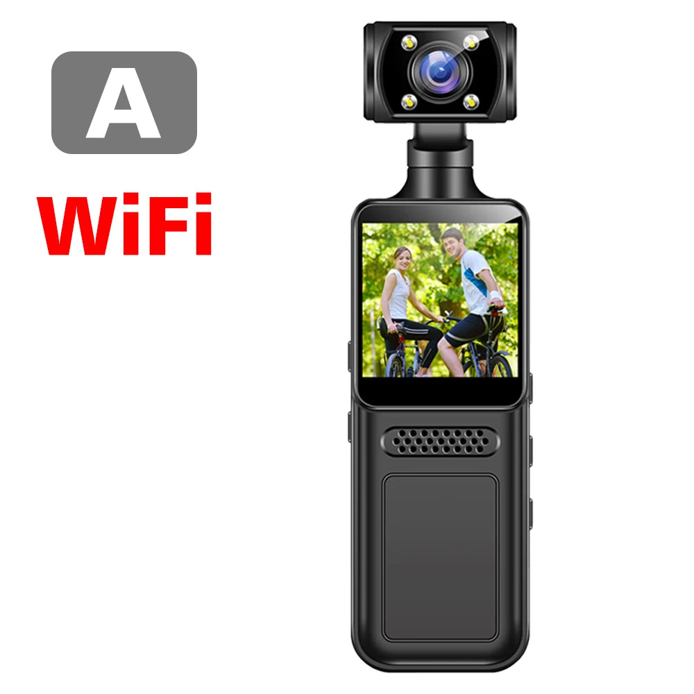 2025 New Action Camera 4K HD 180 ° Rotating Mini Portable Camera Mini Sports Wearable Camera Infrared Night Vision Sports DV