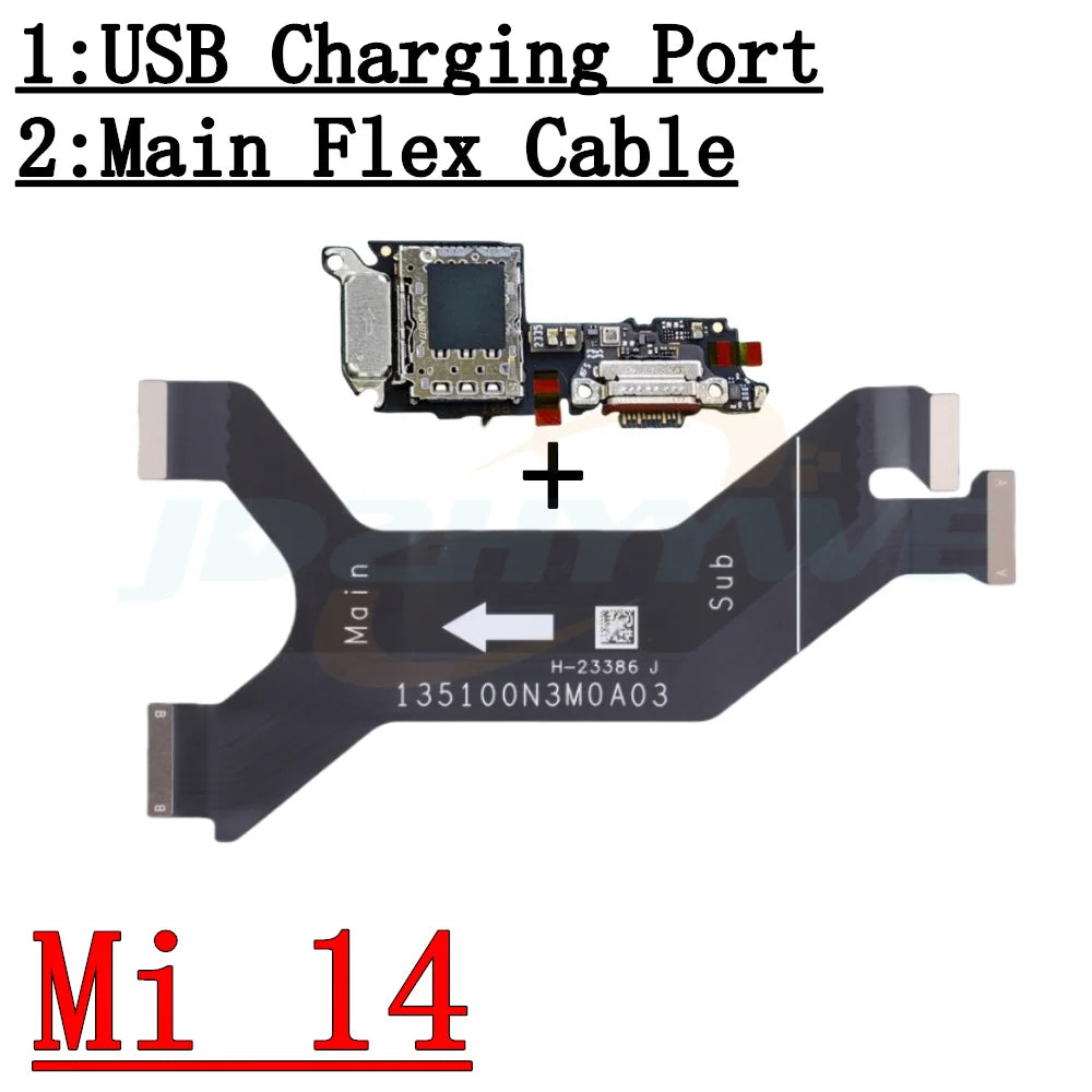 USB Fast Charging Charger Board For Xiaomi Mi 10T 11T 11 Pro Ultra 12 12T 13 Pro Ultra 13T 14 Pro Main Motherboard Flex Cable