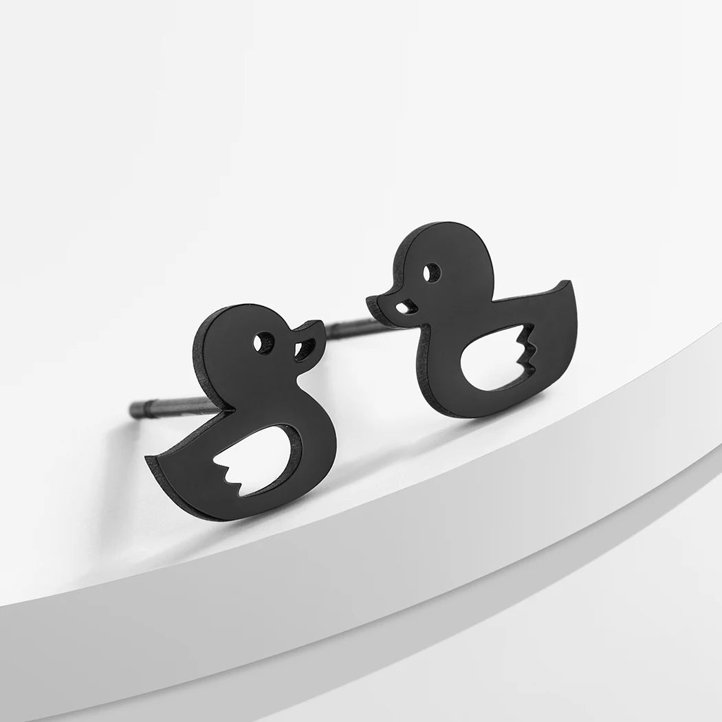Kinitial Laser Carved Fashion Stainless Steel Earrings Duck Earrings Minimalist  Dainty Earrings Study Earrings Anniversary