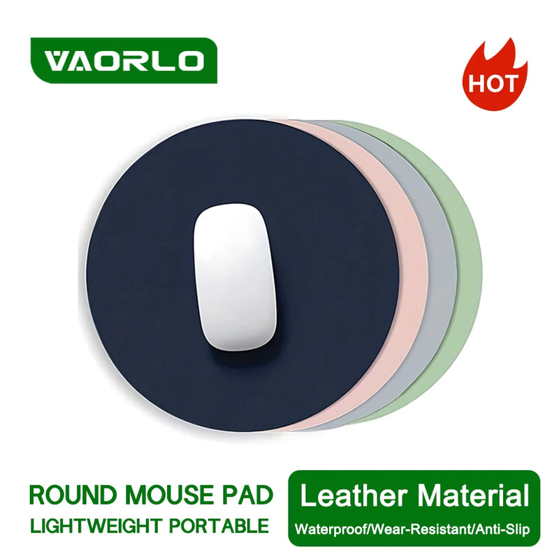 Round Mouse Pad Single-sided Solid Color Universal Non-slip Pad Mouse Pad Suitable for Laptop Office Leather Gaming Mouse Pad