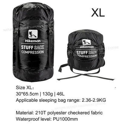 HIKEMAN Compression Stuff Sack for Sleeping Bag Outdoor Camping Backpacking Hiking Gear Storage Bags