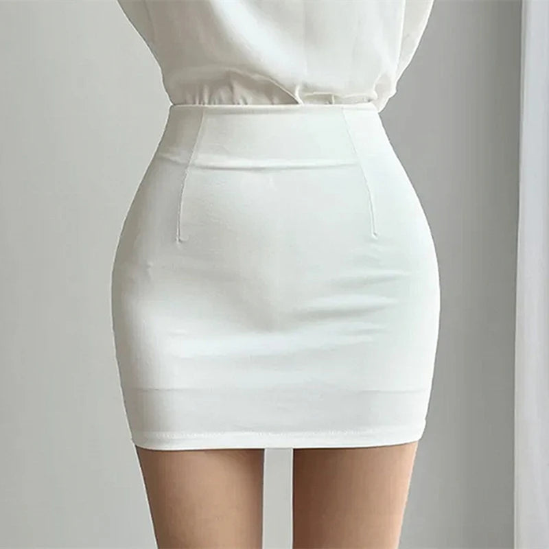 High Waist ort Commuter Skirt Women's Sle Slimming Elastic Wrap around  Skirt Korean Version Zipper Design Bodycon Skirt