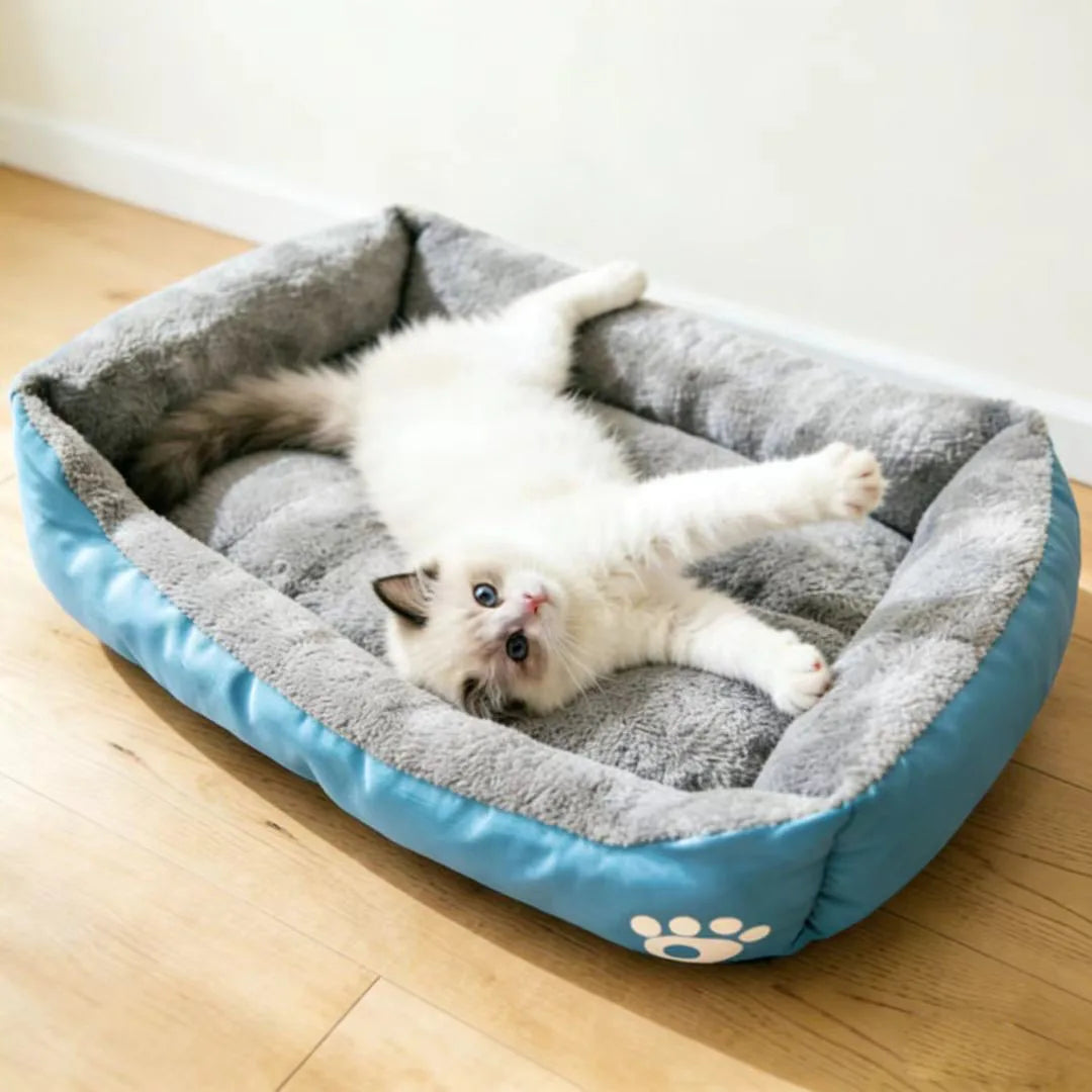 Cozy Print Pet Bed for Dogs & Cats - Soft Plush Warm Kennel Mat, Non-Slip Bottom, Ideal for Small to Medium Pets