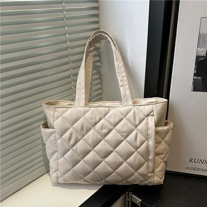 Rectangular Large Capacity Single Shoulder Bag for Commuting To Work Korean Style Women's Tote Bag Lightweight Casual Handbag